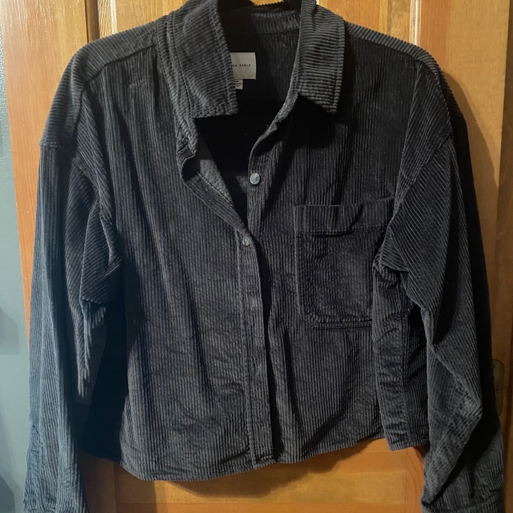 Button up gray flannel